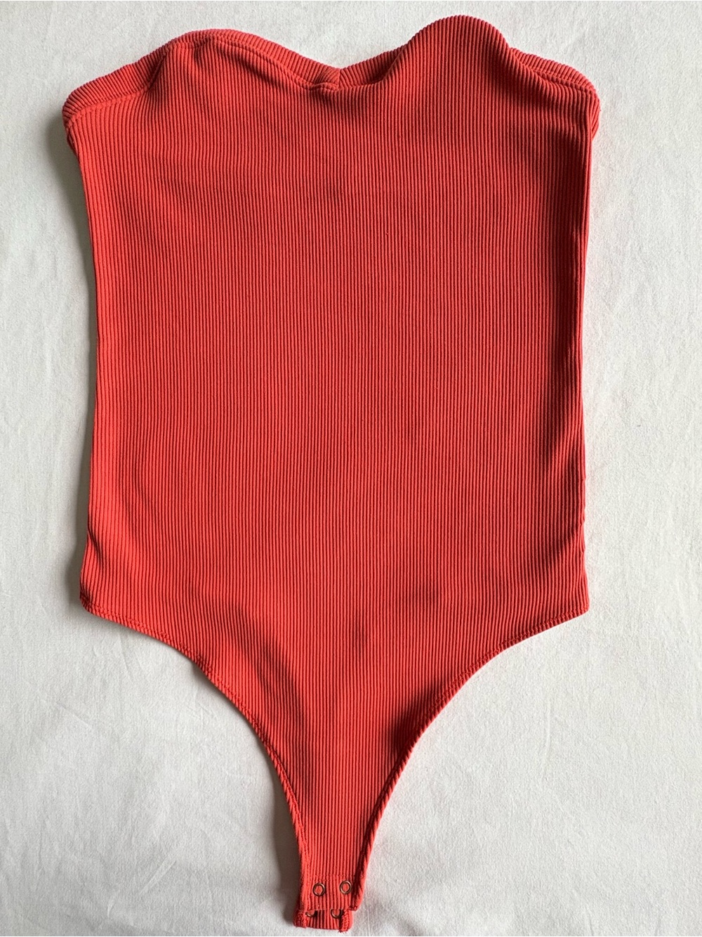 Abercrombie Soft A&F Ribbed Bodysuit Rust Copper M coral